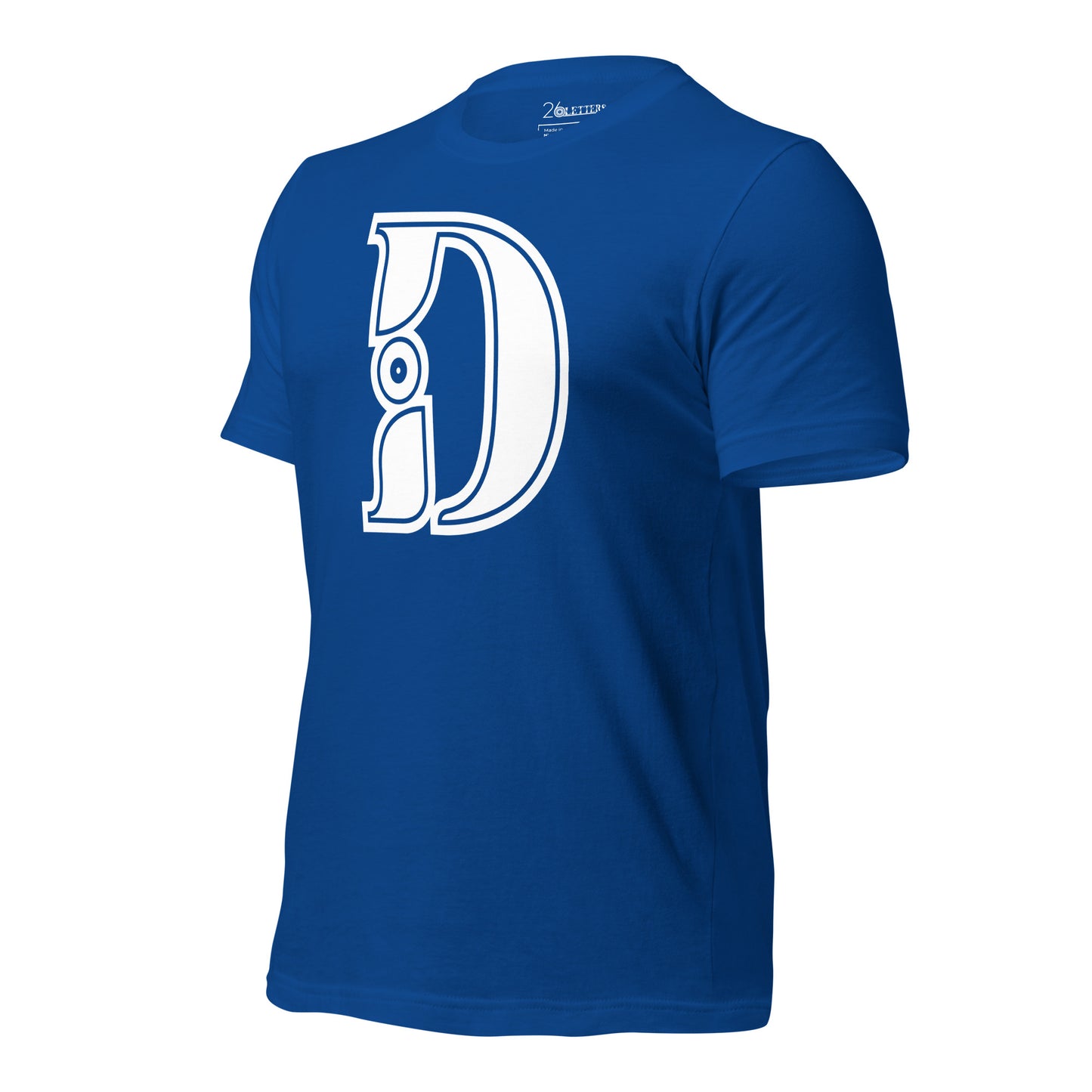 Royal Blue and White Letter D T-Shirt