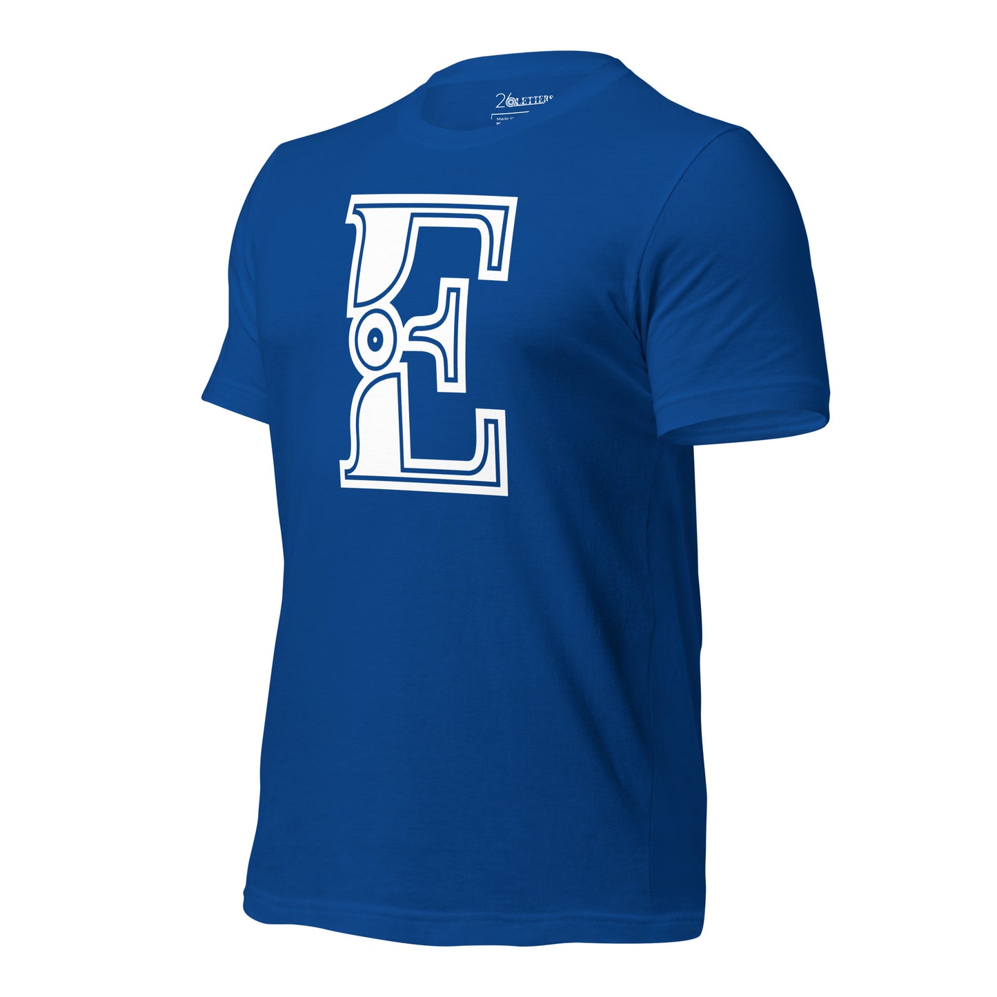 Royal Blue and White Letter E T-Shirt