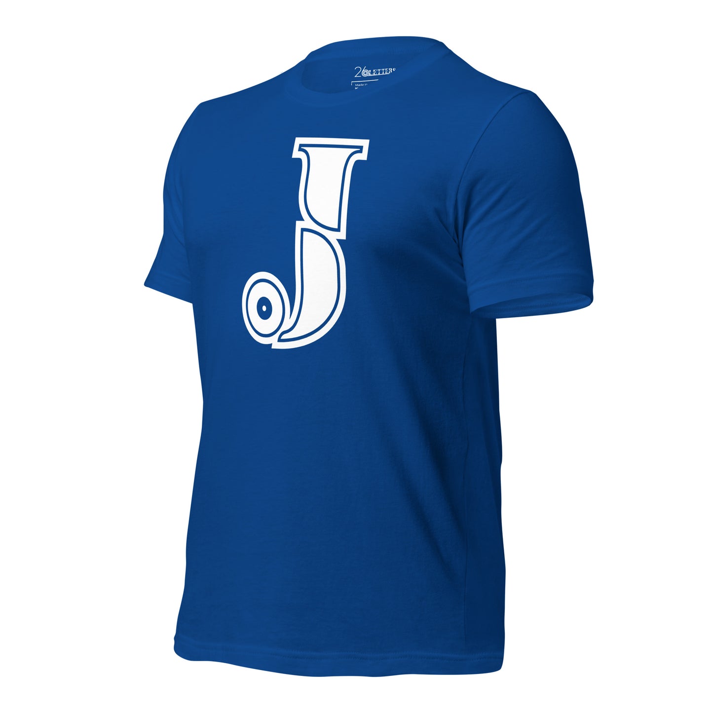 Royal Blue and White Letter J T-Shirt