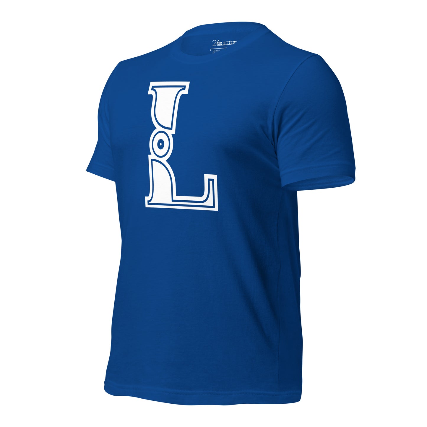 Royal Blue and White Letter L T-Shirt