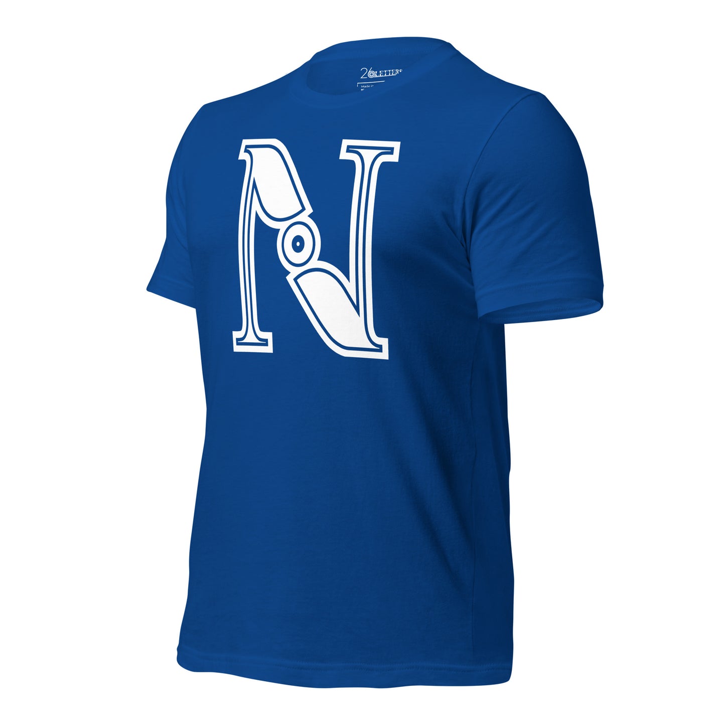 Royal Blue and White Letter N T-Shirt