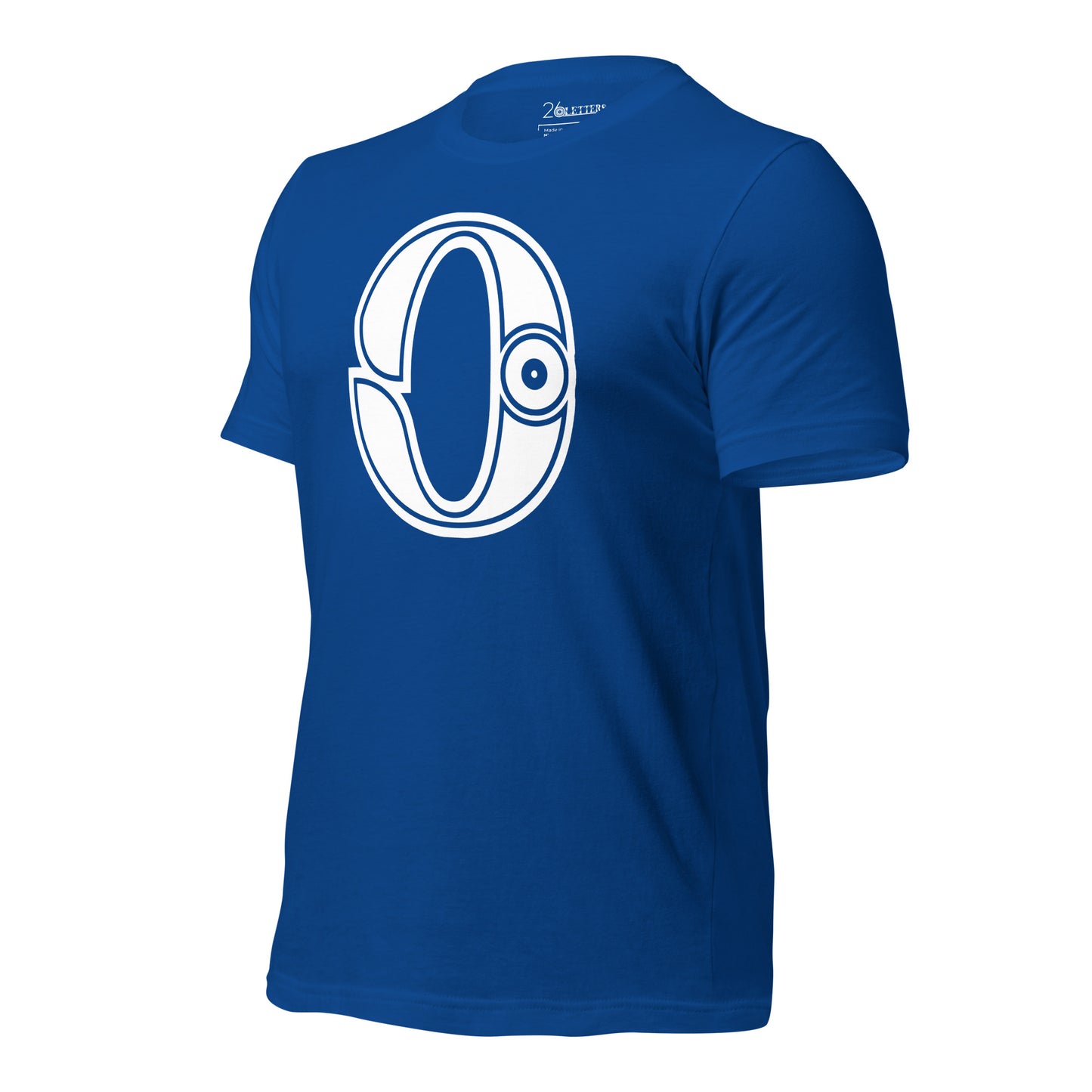 Royal Blue and White Letter O T-Shirt