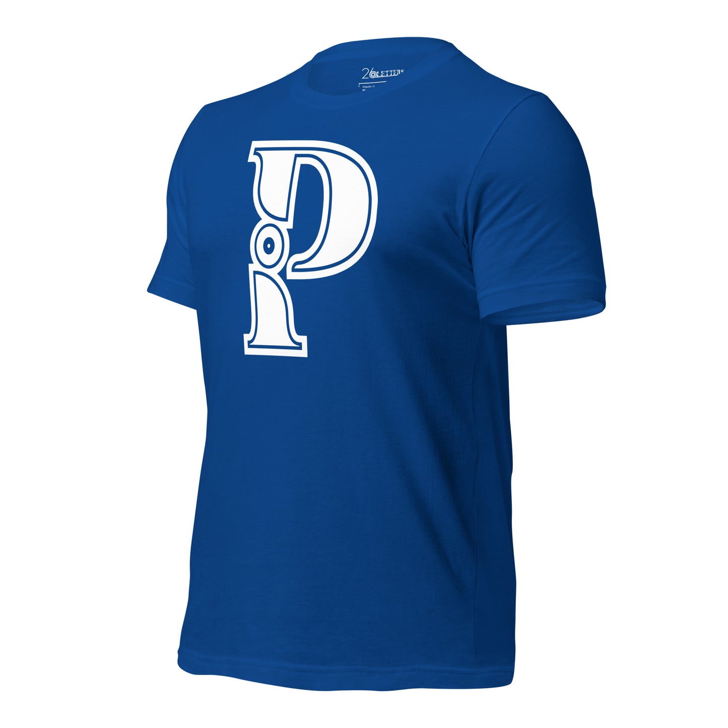 Royal Blue and White Letter P T-Shirt