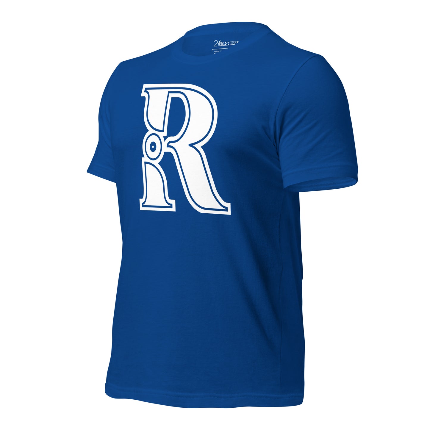 Royal Blue and White Letter R T-Shirt