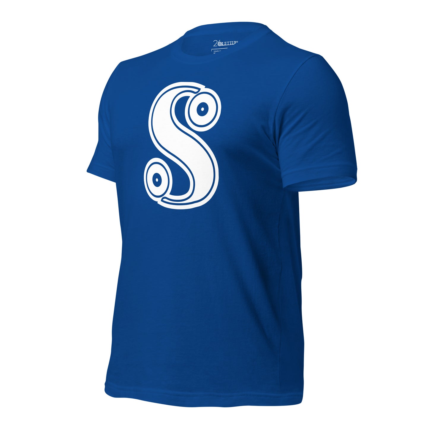 Royal Blue and White Letter S T-Shirt