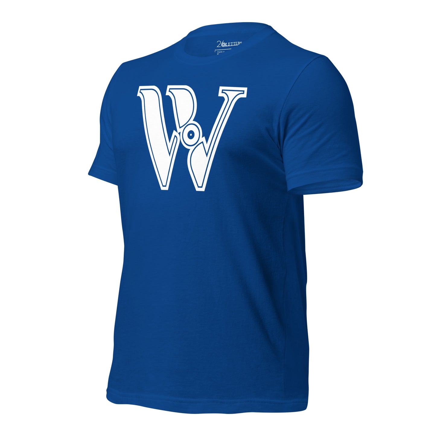 Royal Blue and White Letter W T-Shirt