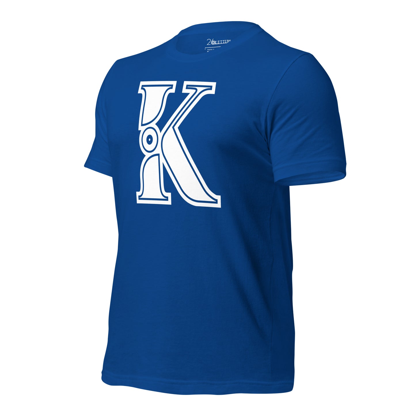 Royal Blue and White Letter K T-Shirt