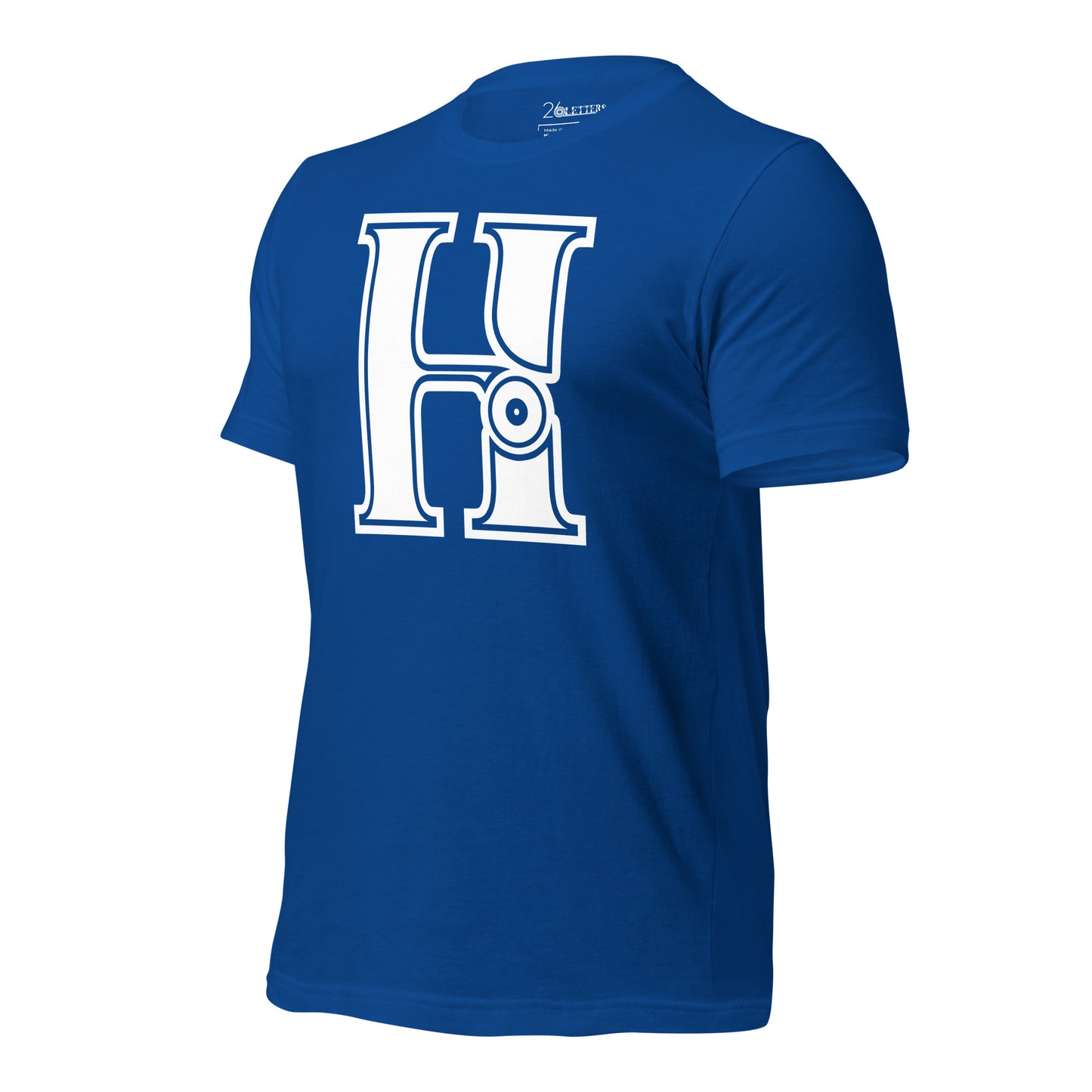 Royal Blue and White Letter H T-Shirt