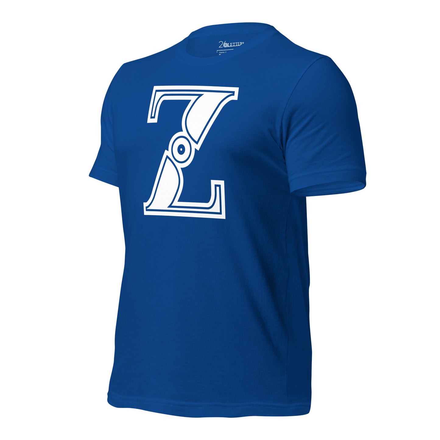 Royal Blue and White Letter Z T-Shirt