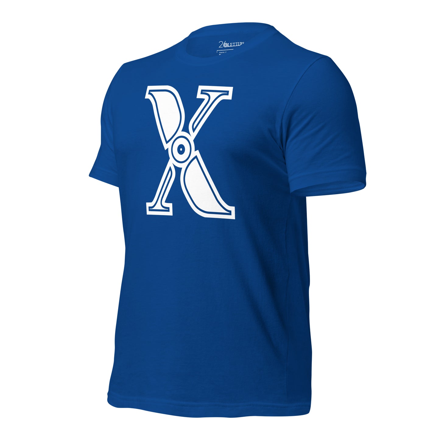 Royal Blue and White Letter X T-Shirt