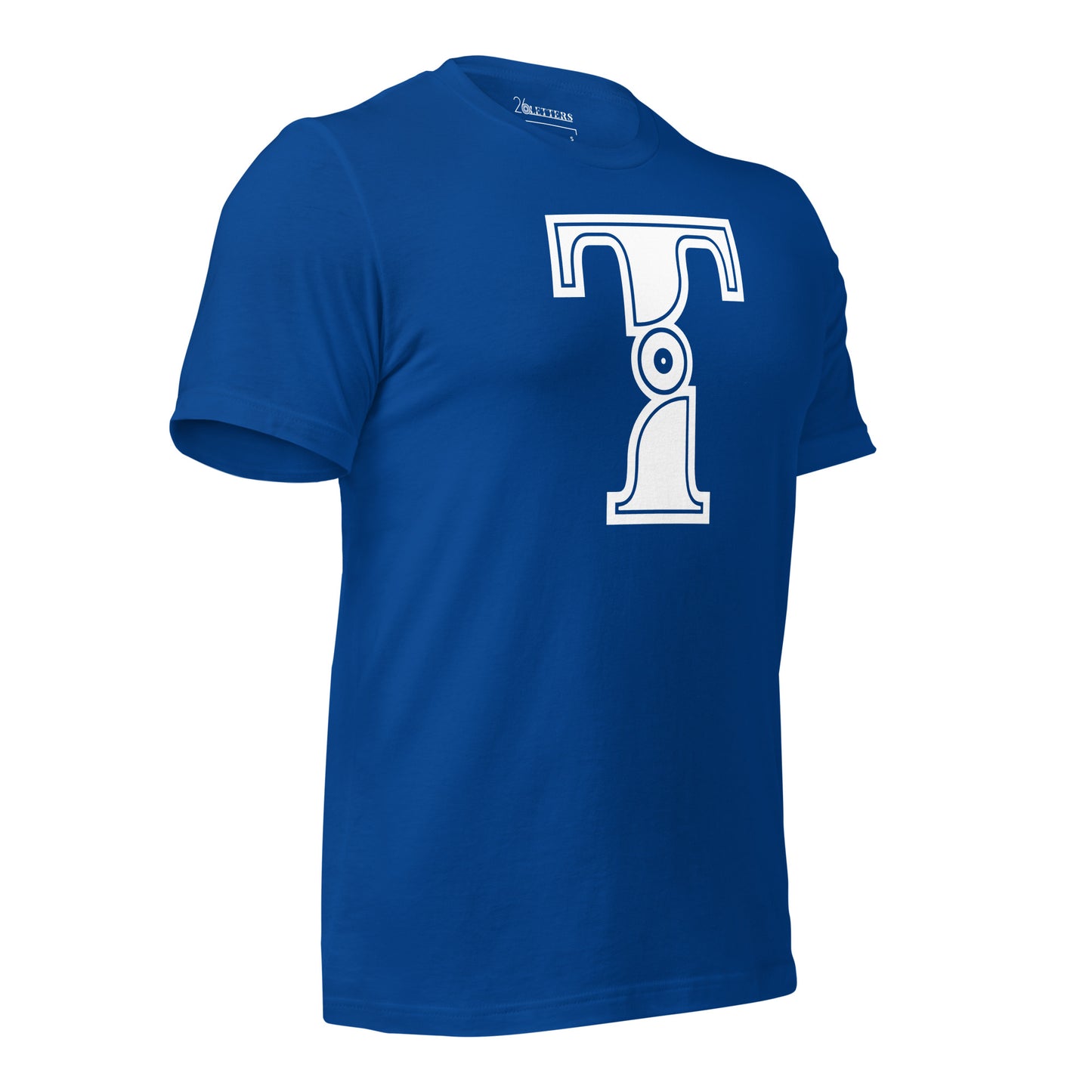 Royal Blue and White Letter T T-Shirt