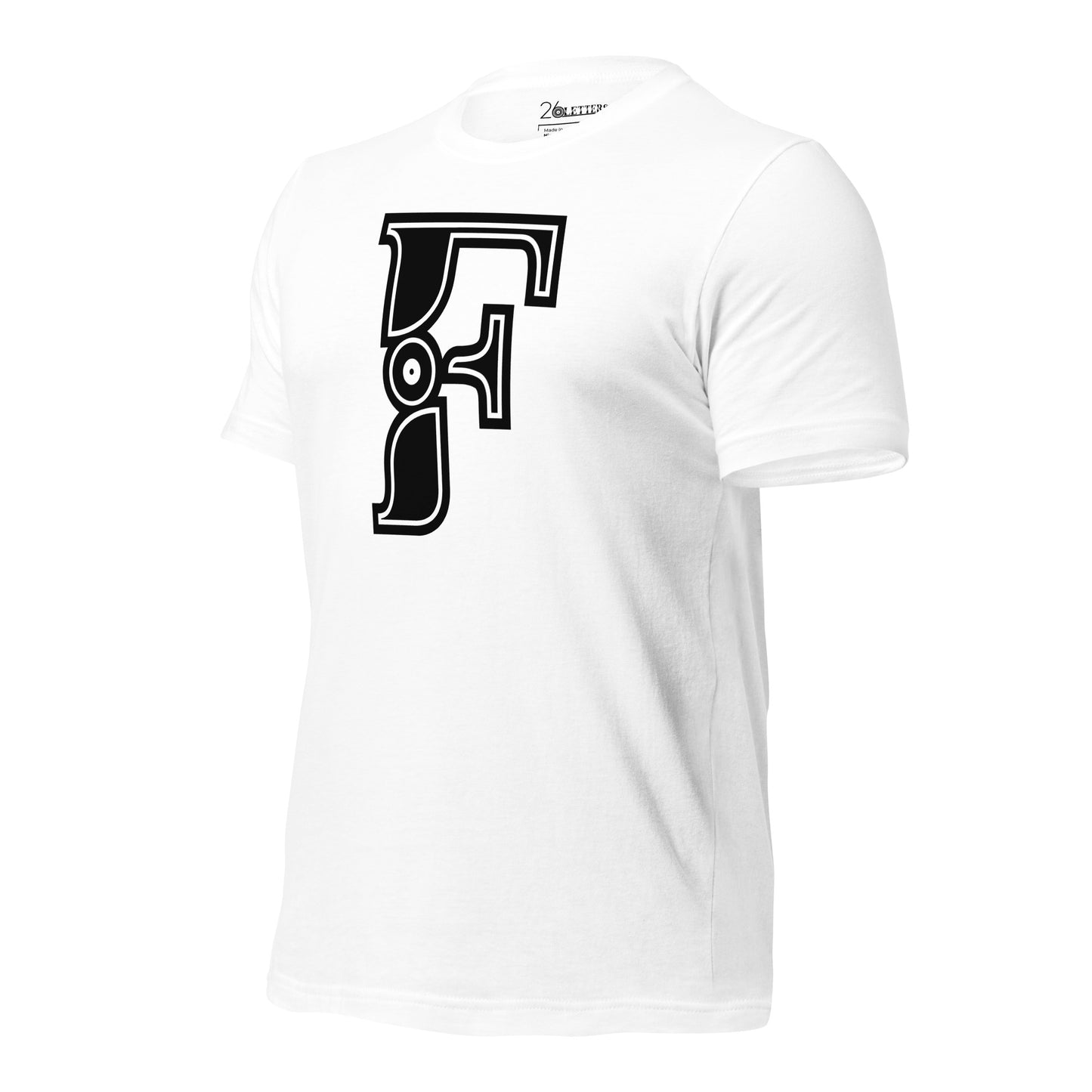 Black and White Letter F T-Shirt