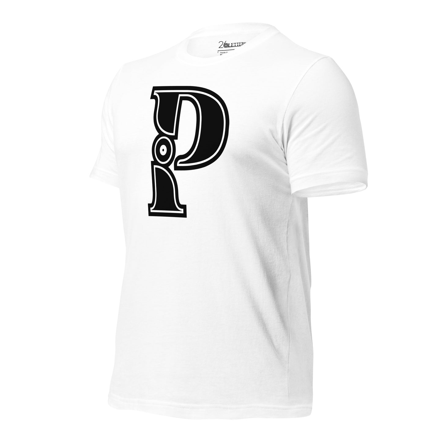 Black and White Letter P T-Shirts