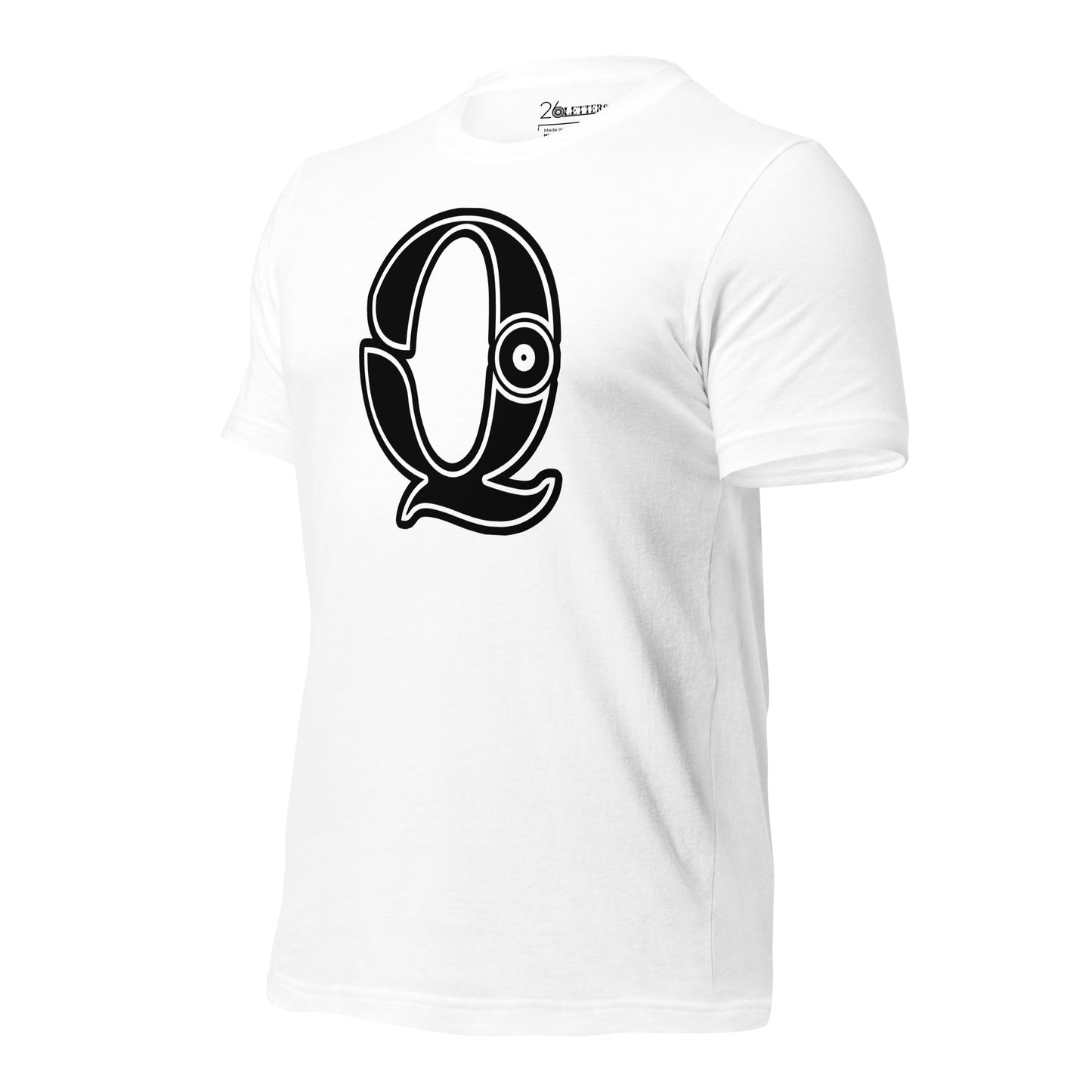 Black and White Letter Q T-Shirt