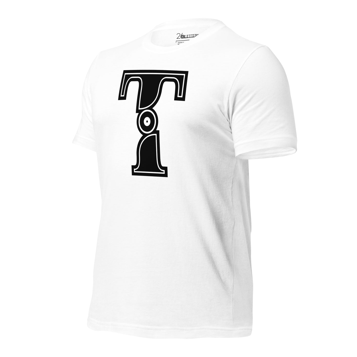 Black and White Letter T T-Shirt