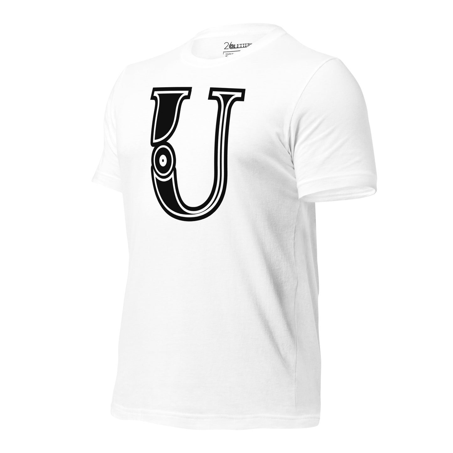 Black and White Letter U T-Shirt