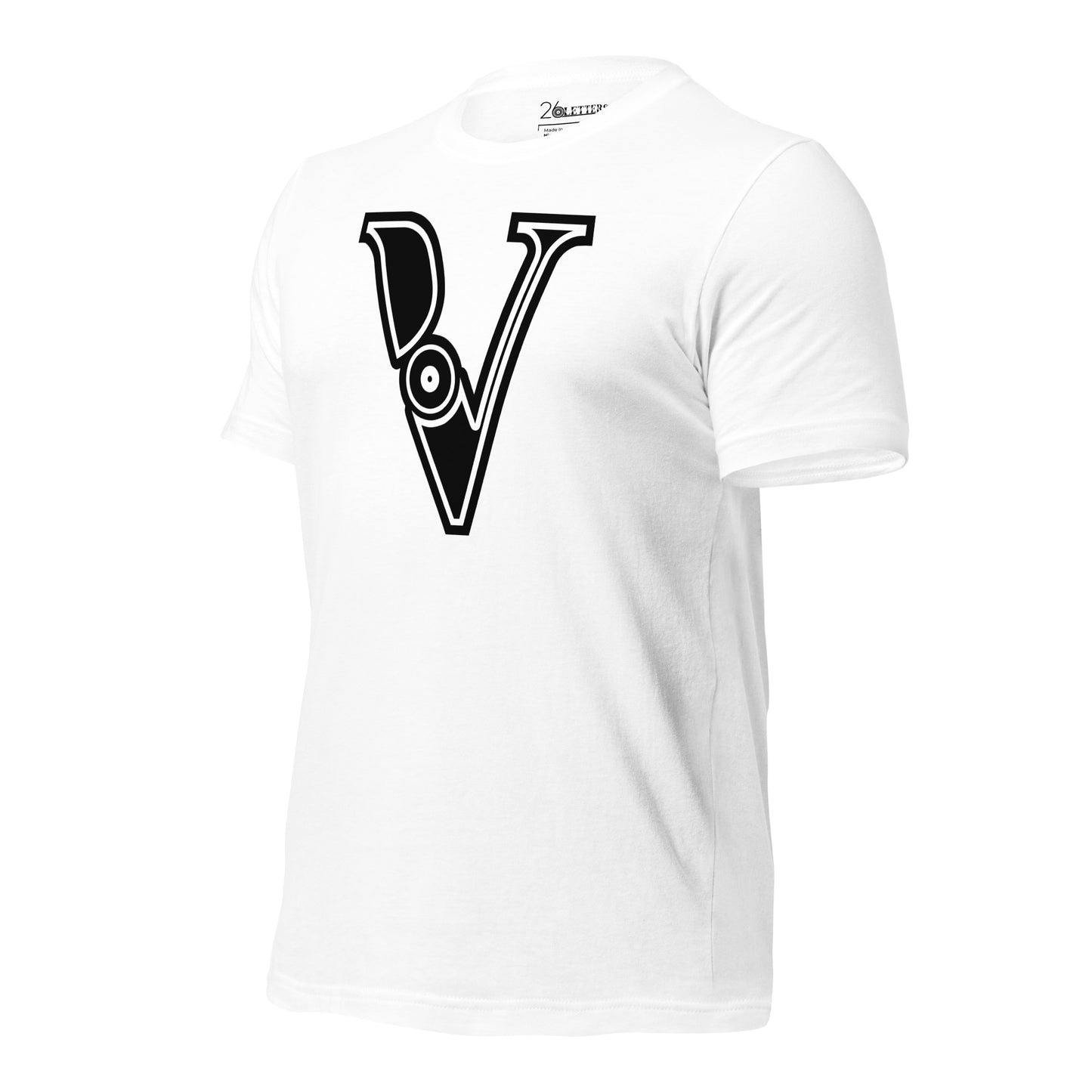 Black and White Letter V T-Shirt