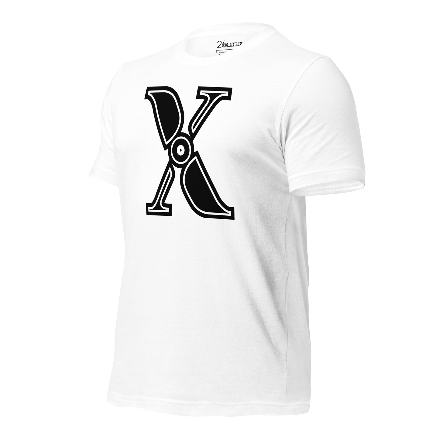 Black and White Letter X T-Shirt