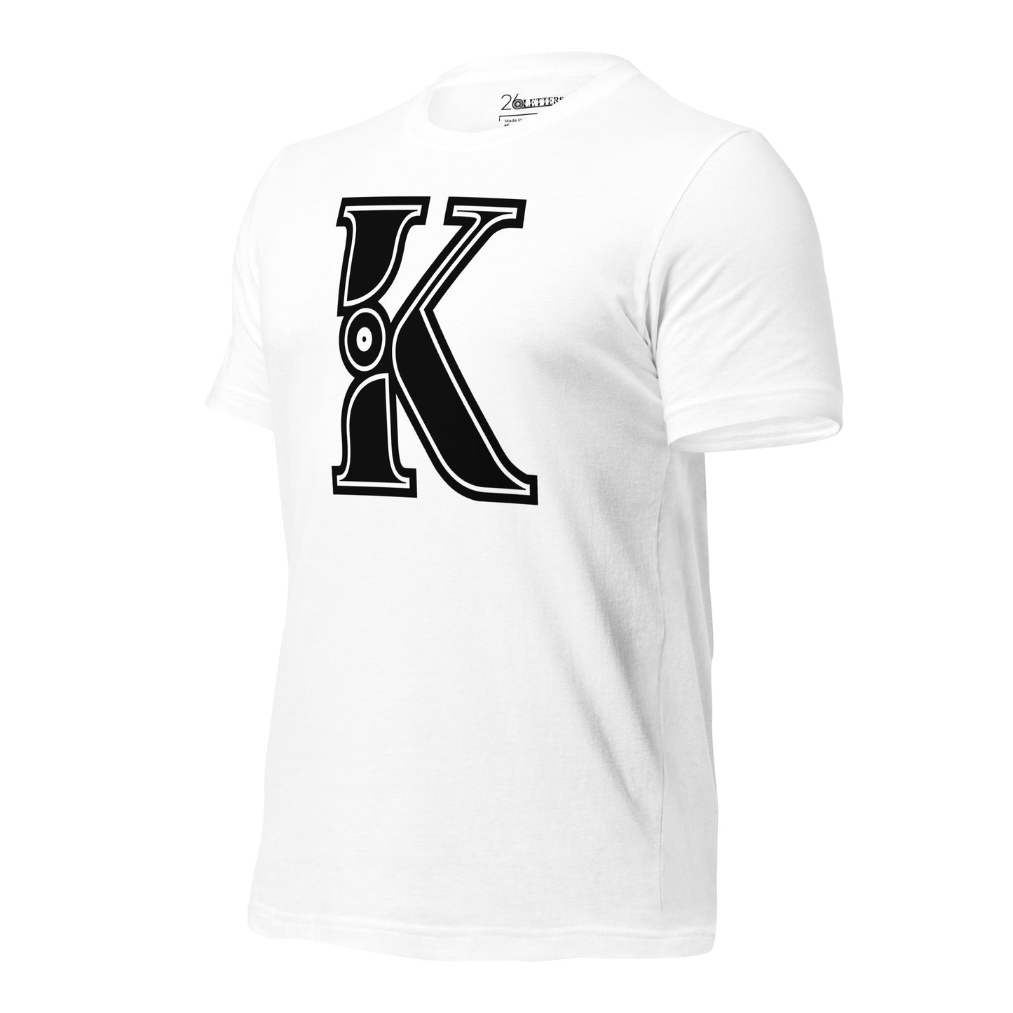 Black and White Letter K T-Shirt