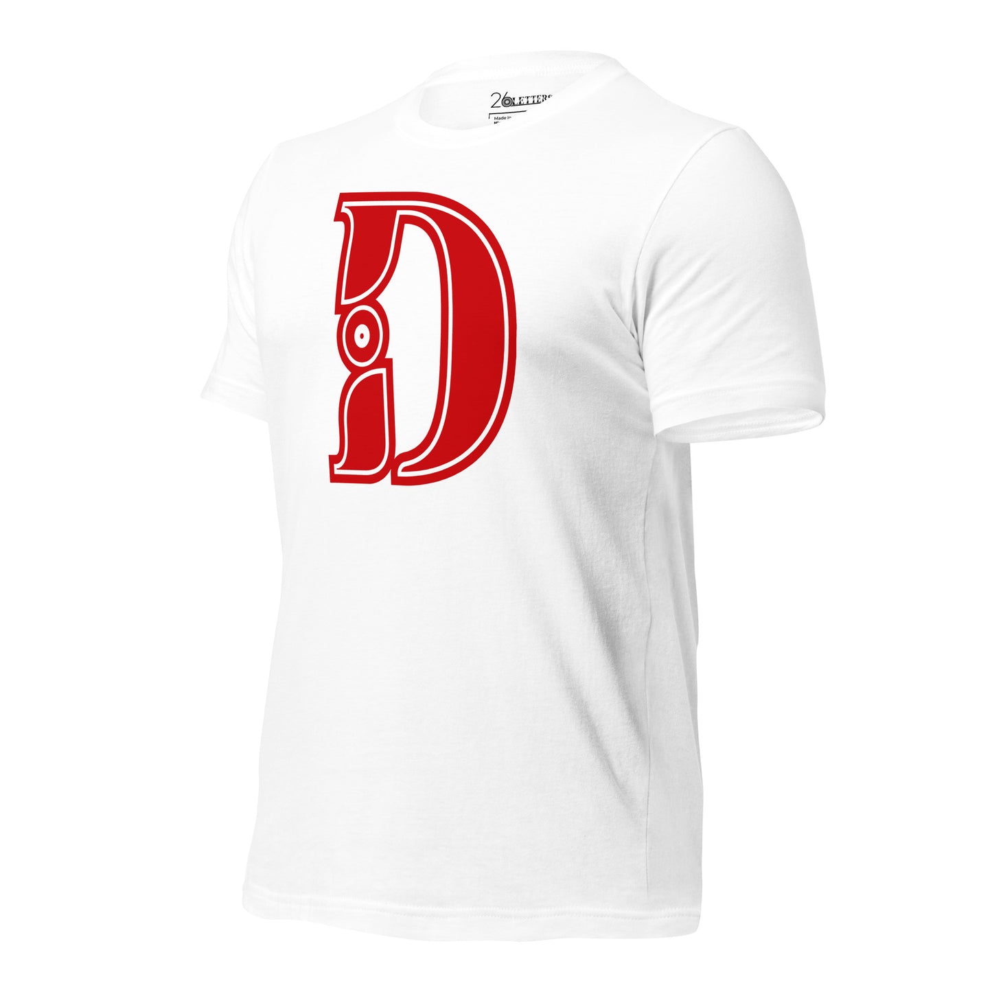 Red and White Letter D T-Shirt