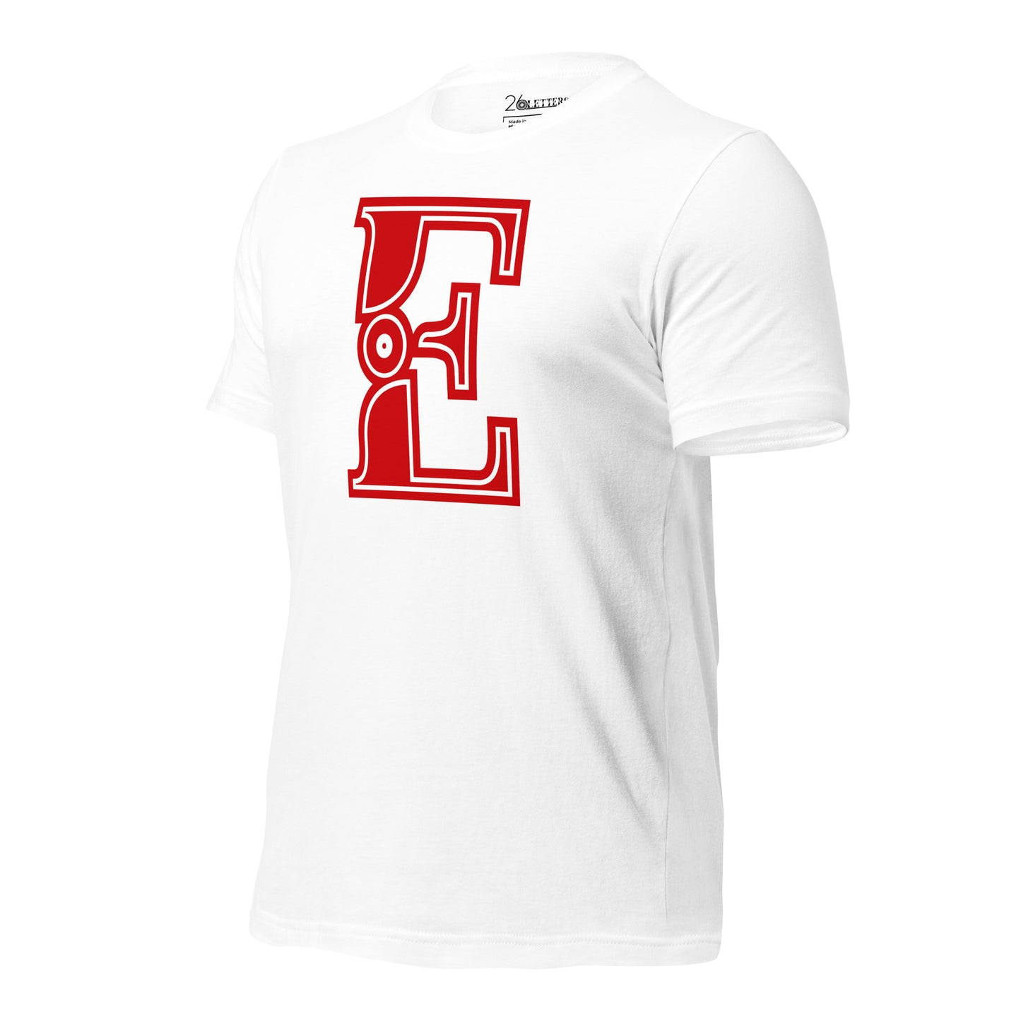 Red and White Letter E T-Shirt