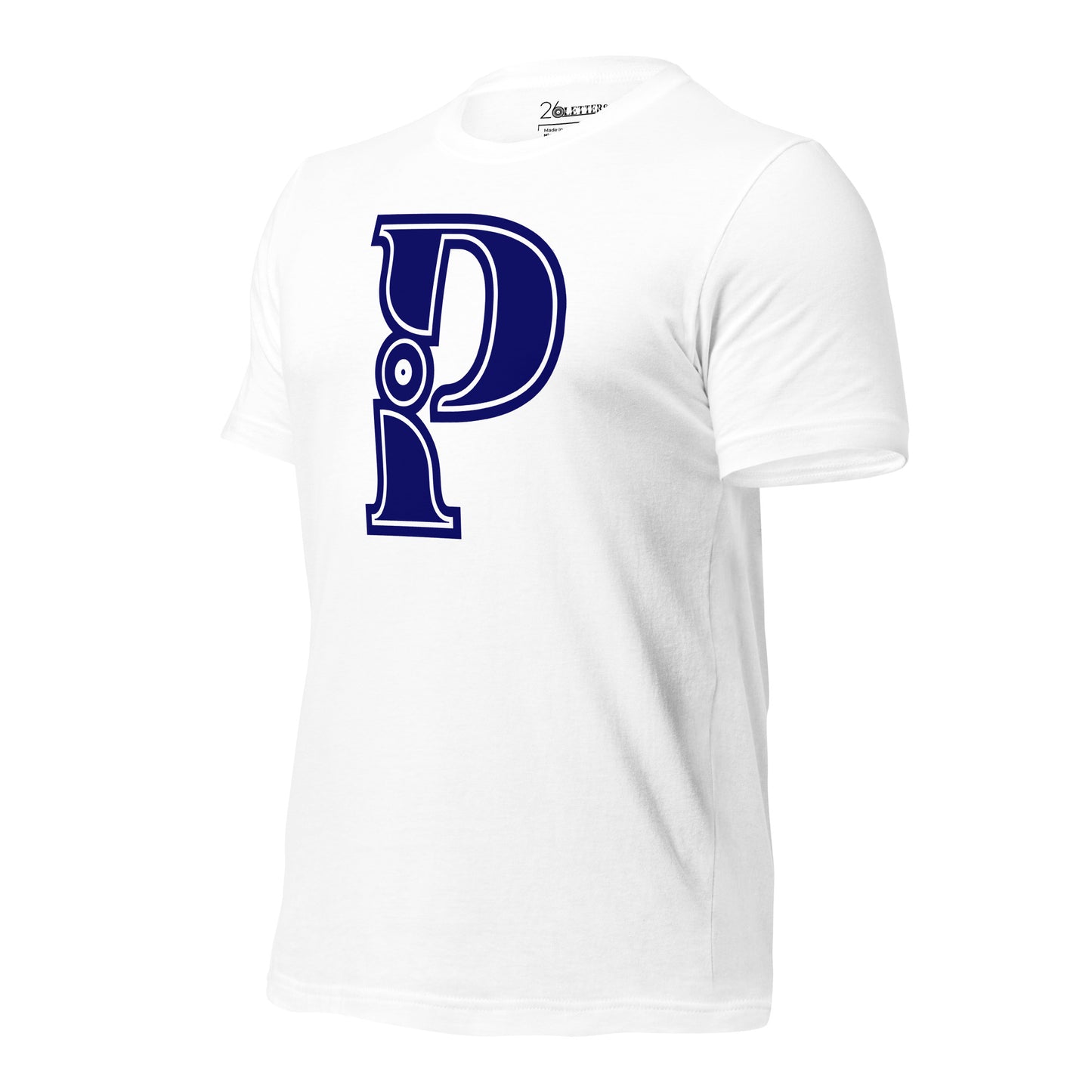 Blue and White Letter P T-Shirt