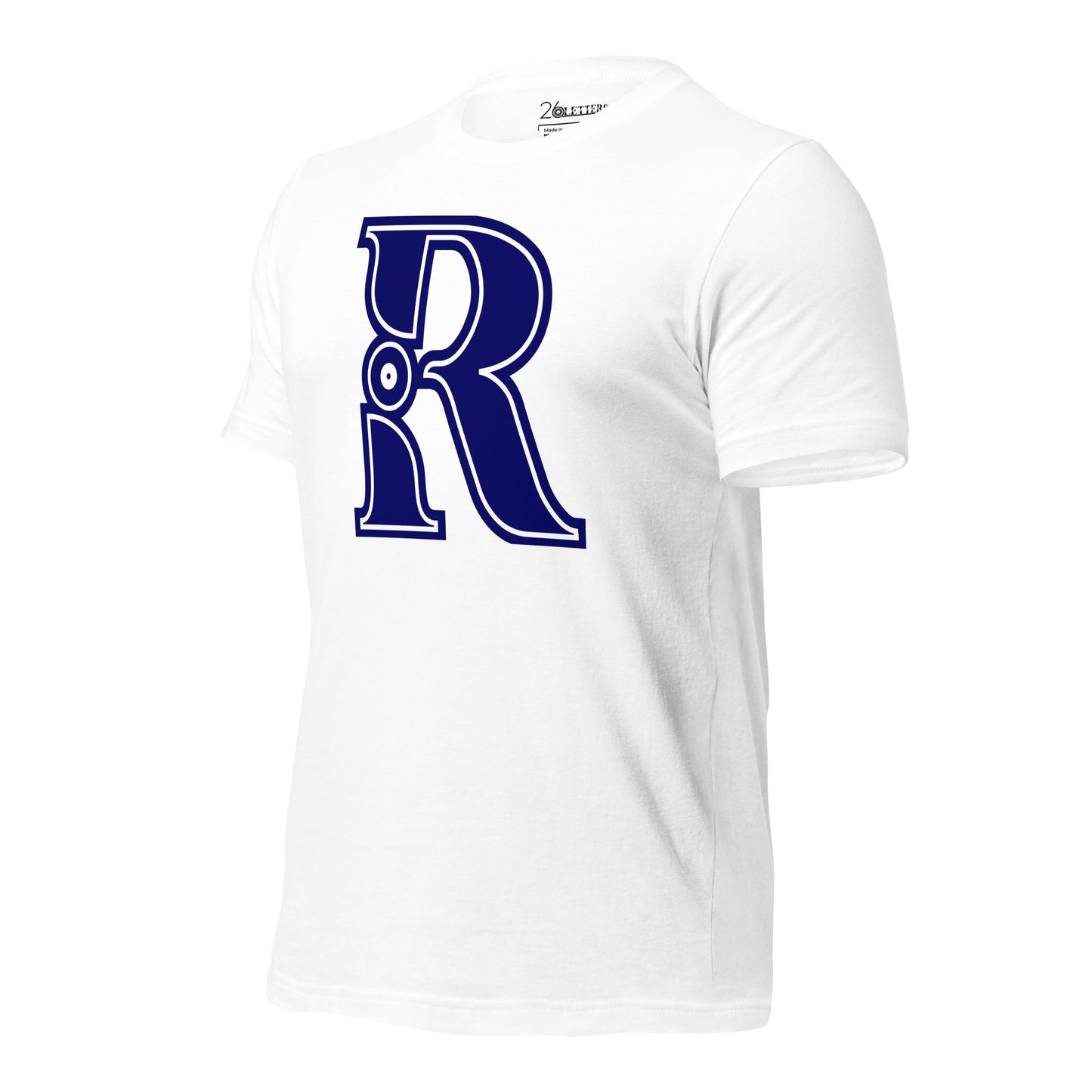 Blue and White Letter R T-Shirt