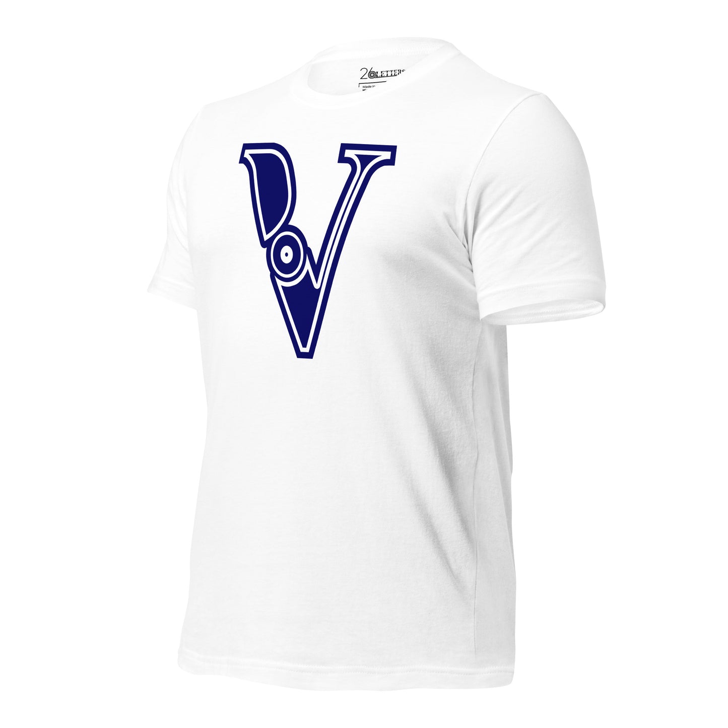 Blue and White Letter D T-Shirt