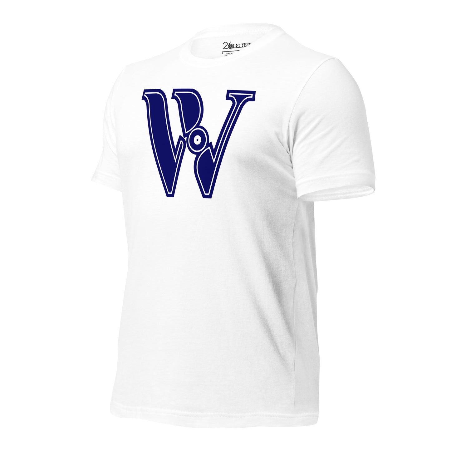 Blue and White Letter W T-Shirt