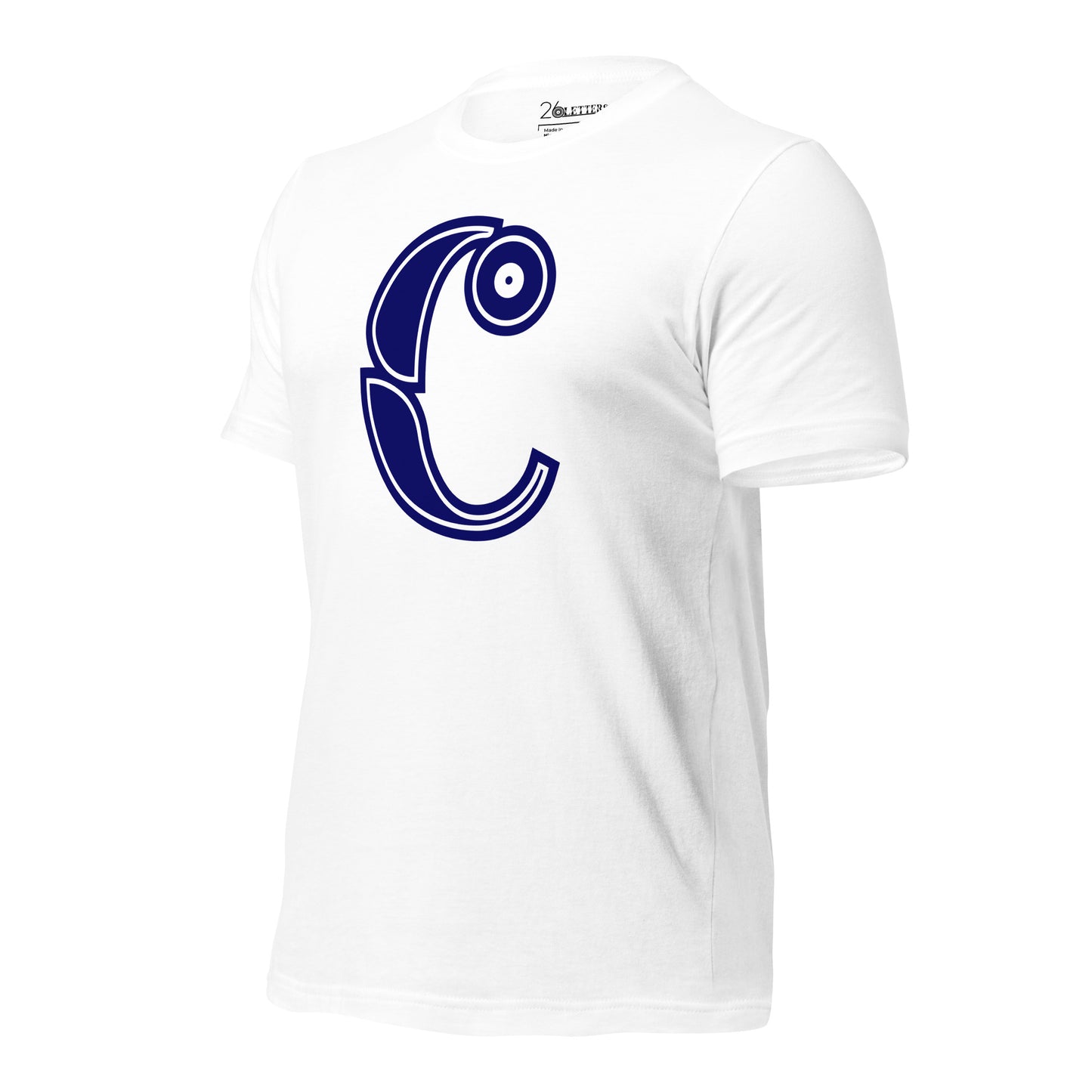 Blue and White Letter C T-Shirt