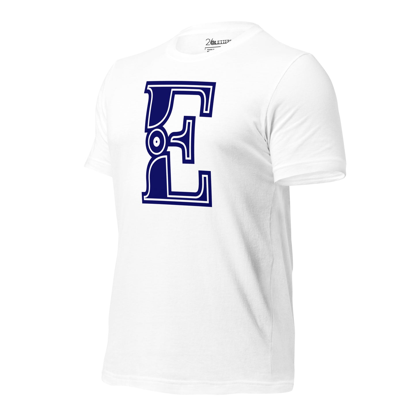 Blue and White Letter E T-Shirt