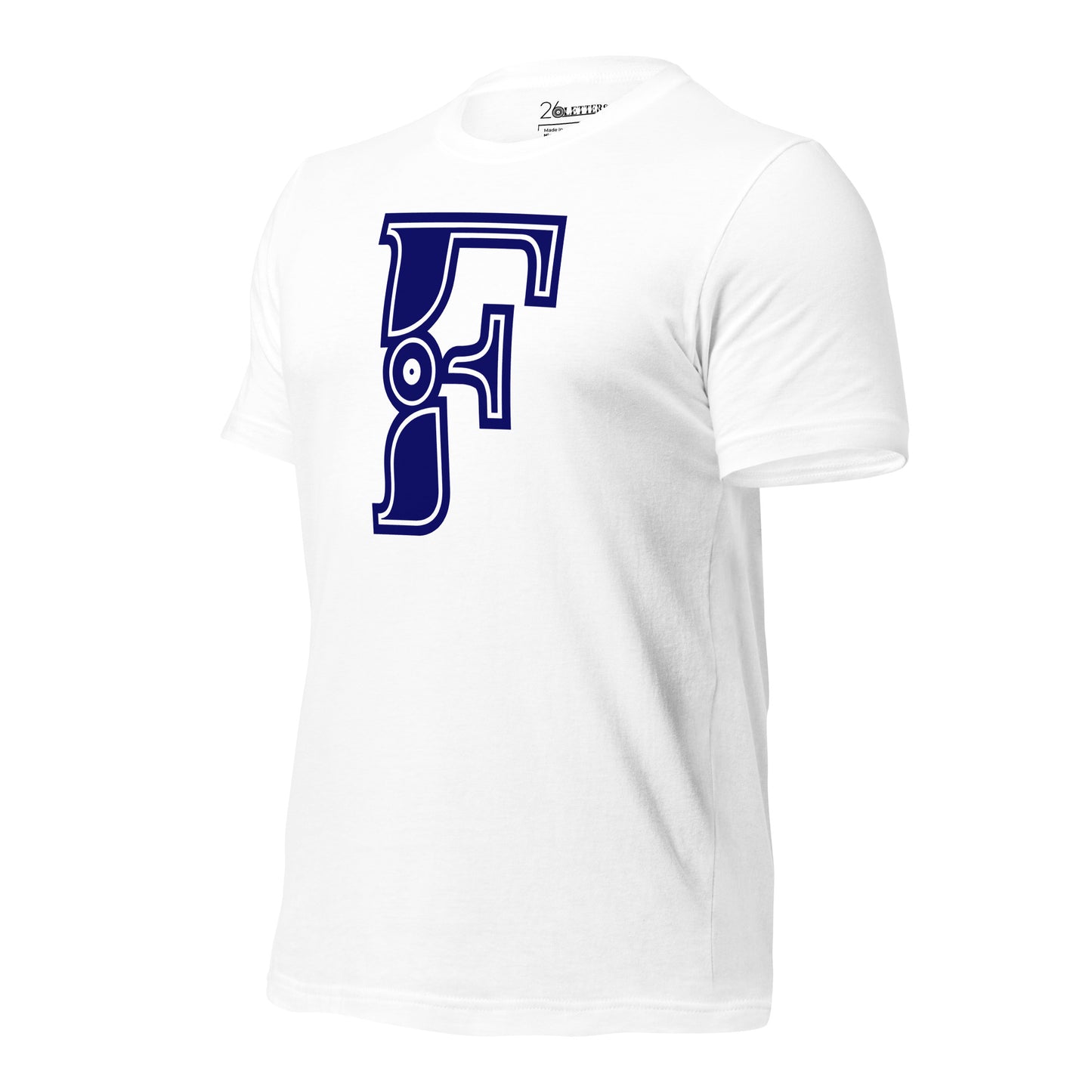 Blue and White Letter F T-Shirt