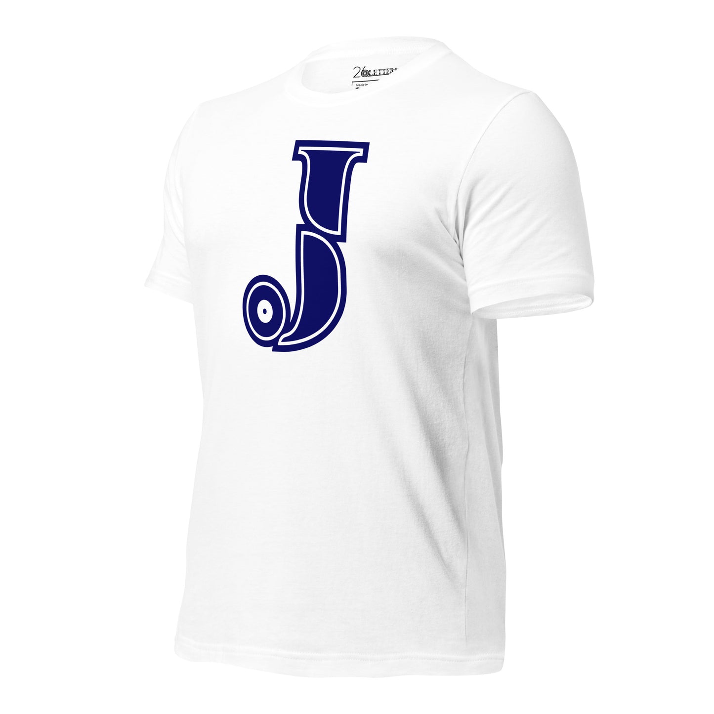 Blue and White Letter J T-Shirt