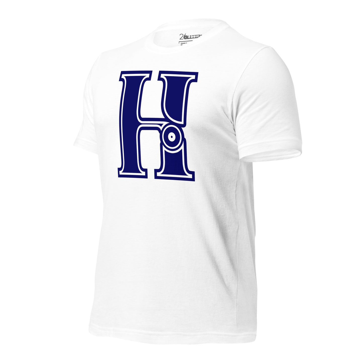 Blue and White Letter H T-Shirt