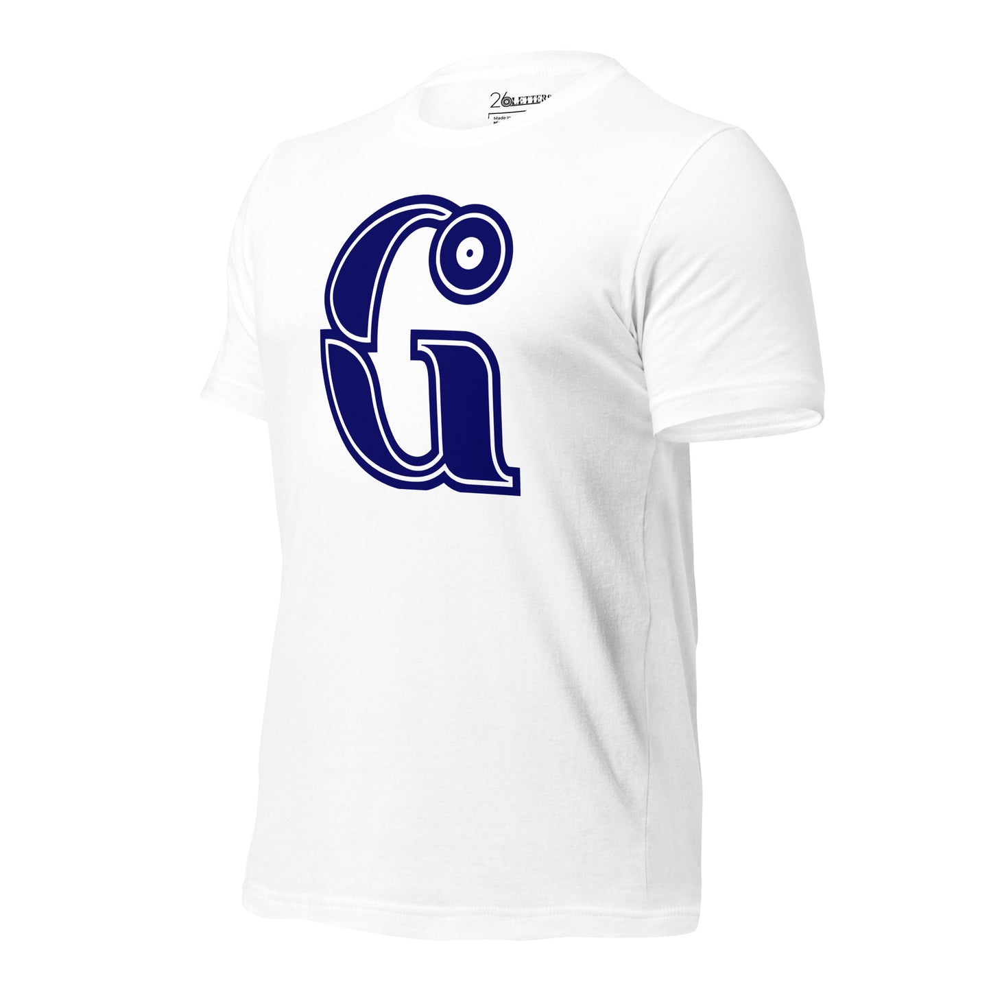 Blue and White Letter G T-Shirt