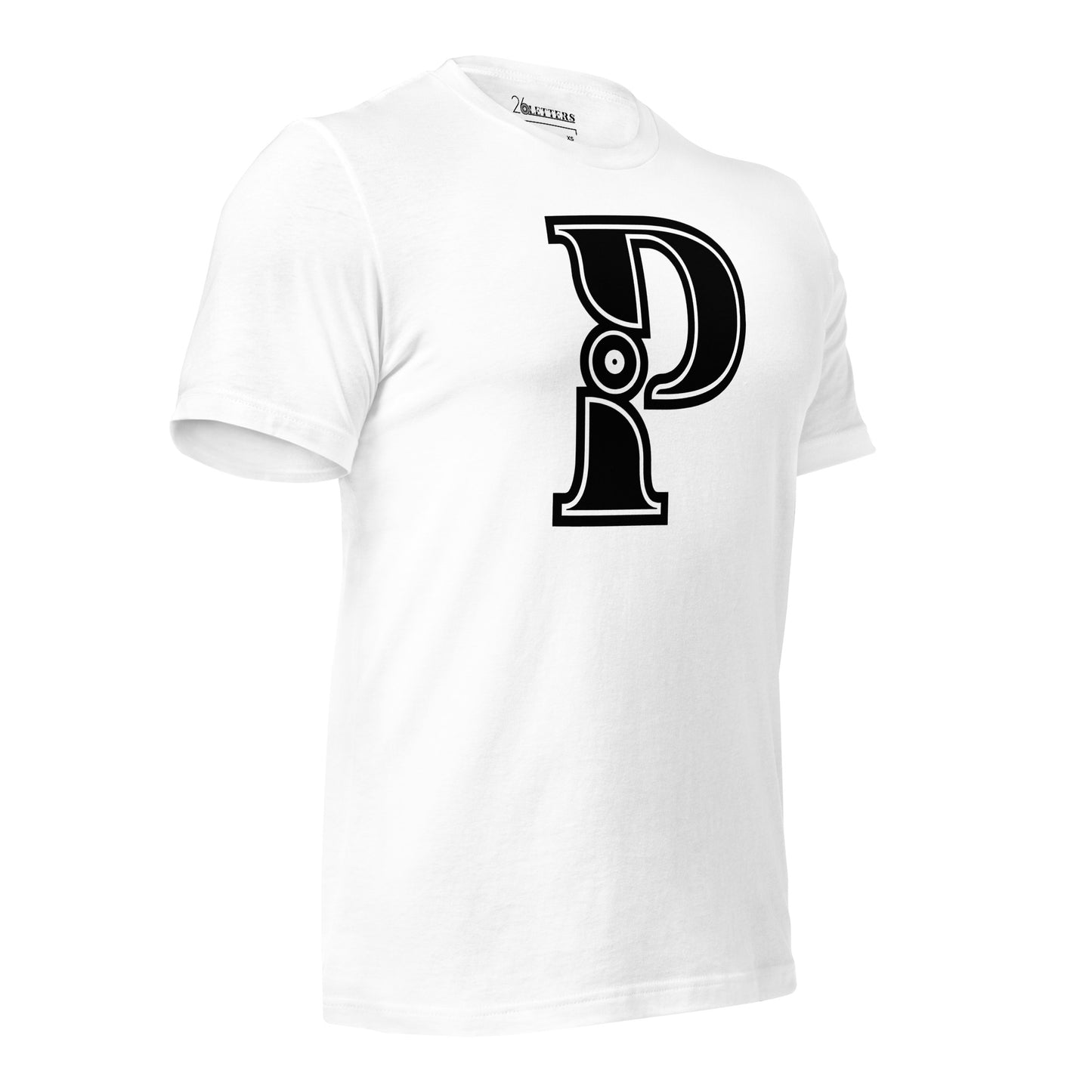 Black and White Letter P T-Shirts