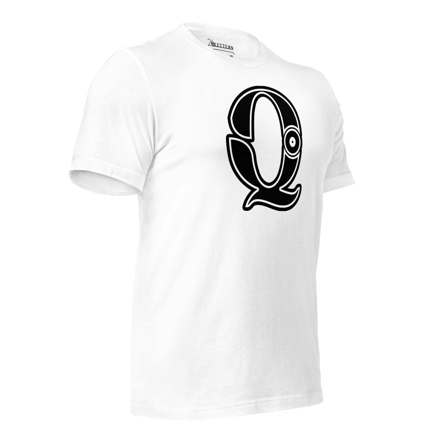 Black and White Letter Q T-Shirt