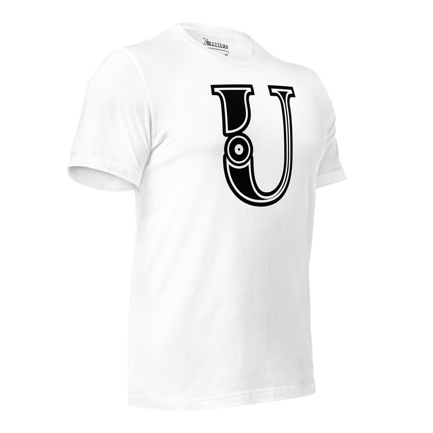 Black and White Letter U T-Shirt