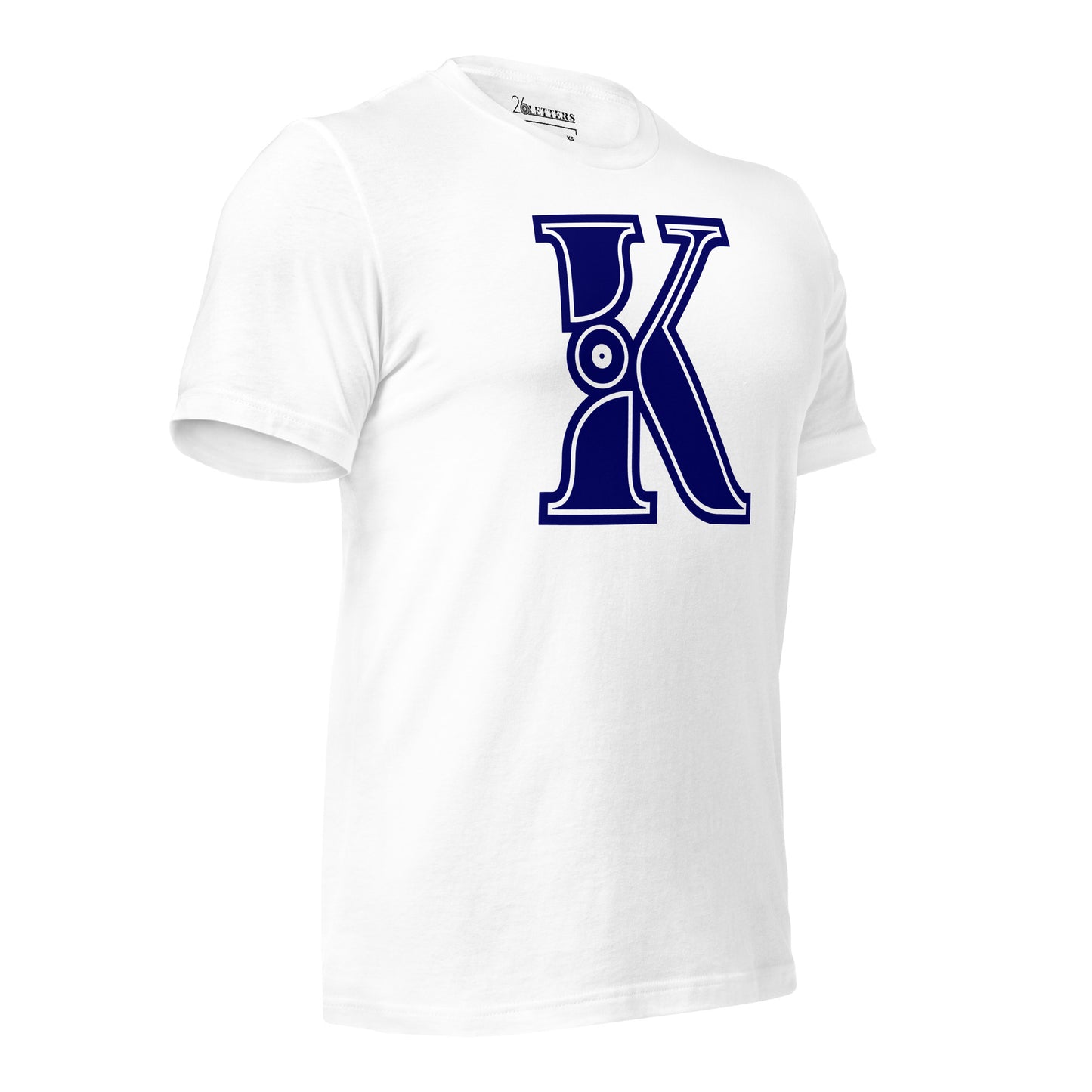 Blue and White Letter K T-Shirt