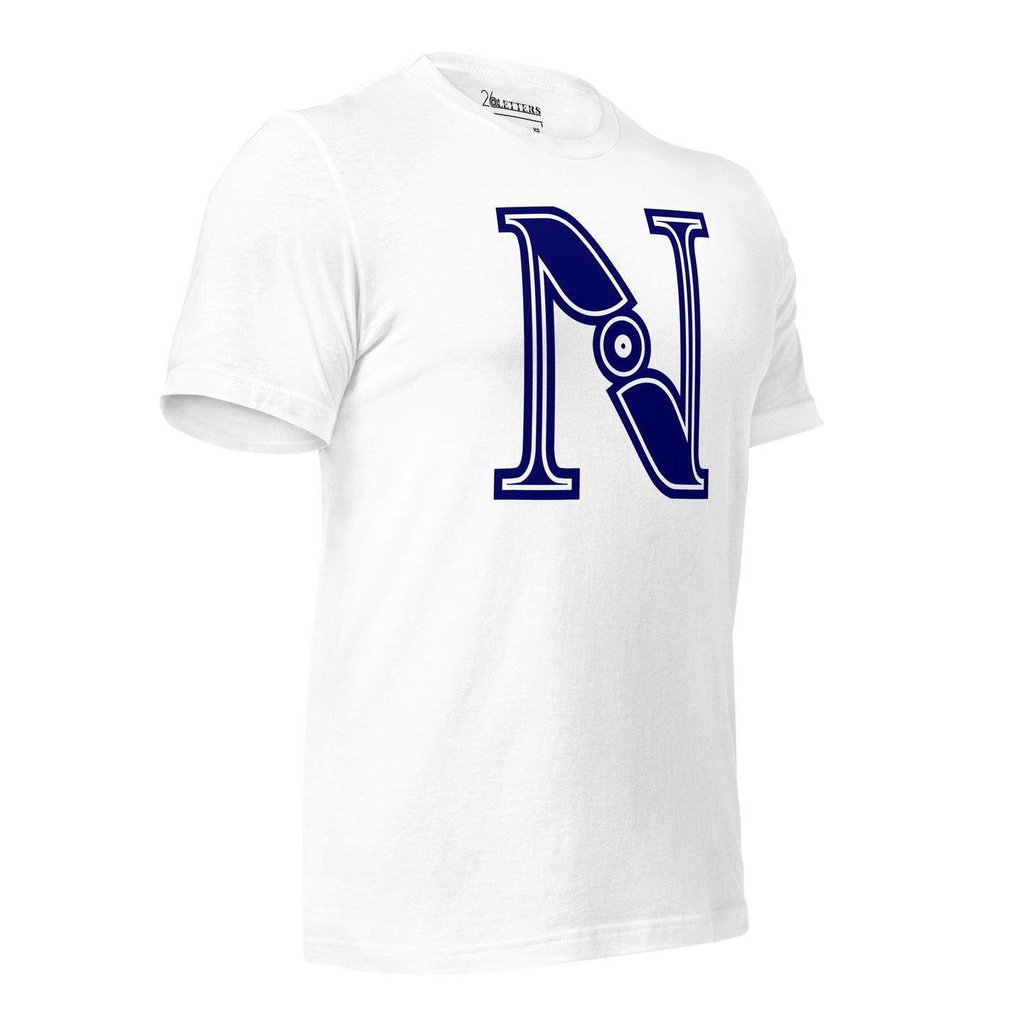 Blue and White Letter N T-Shirt