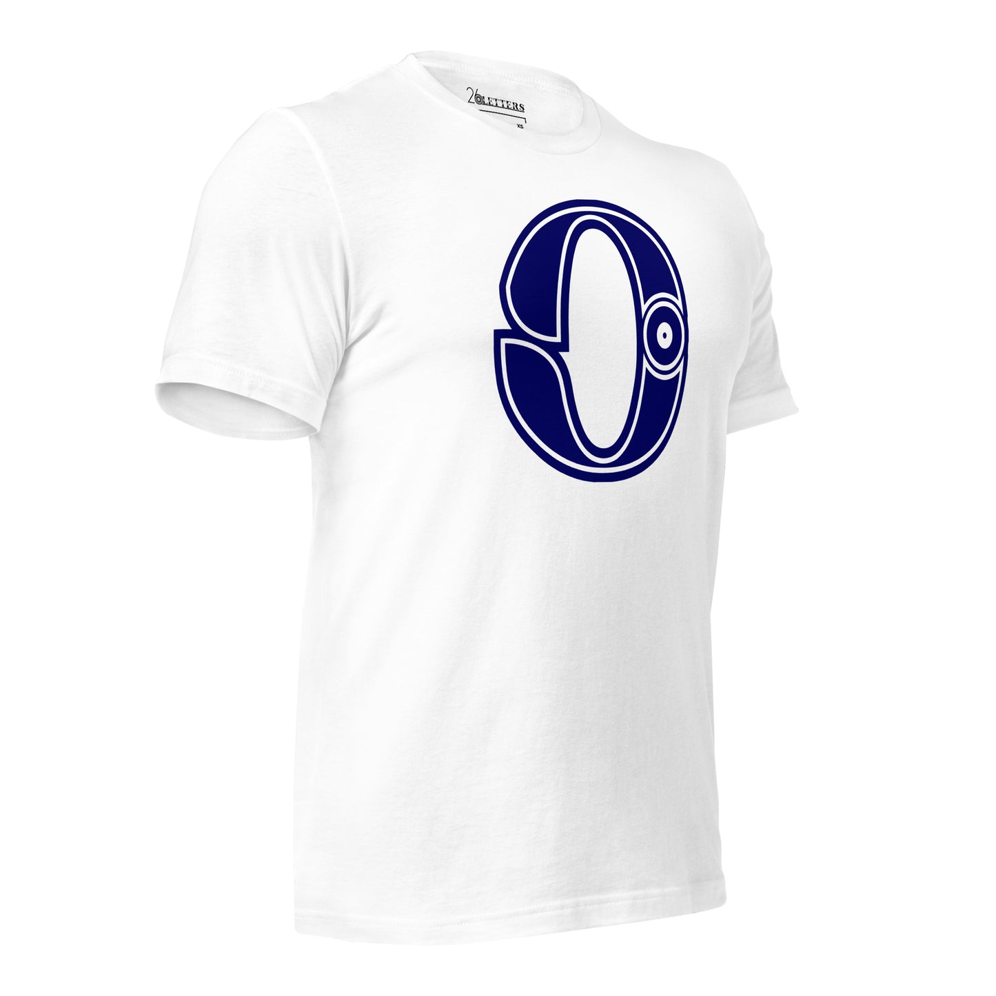 Blue and White Letter O T-Shirt