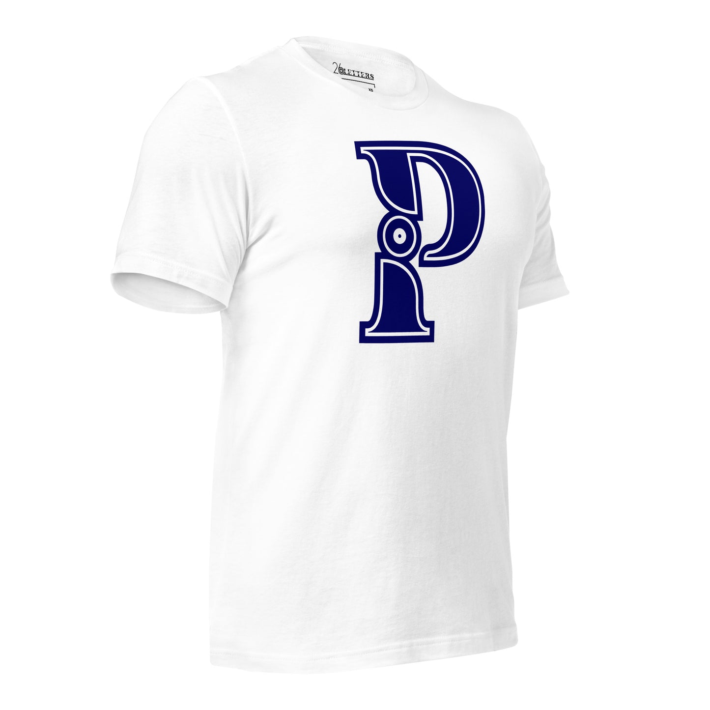 Blue and White Letter P T-Shirt