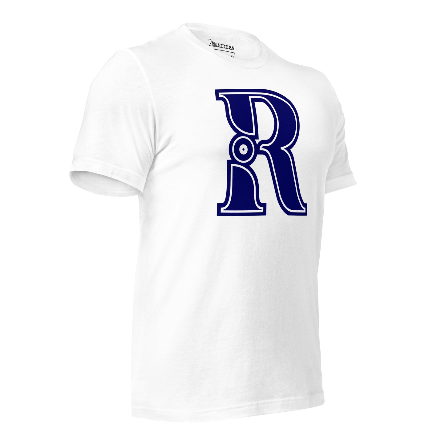 Blue and White Letter R T-Shirt