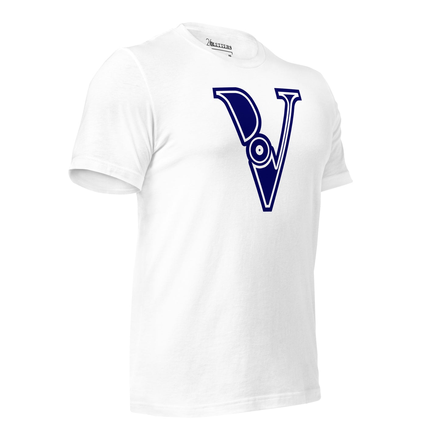 Blue and White Letter D T-Shirt