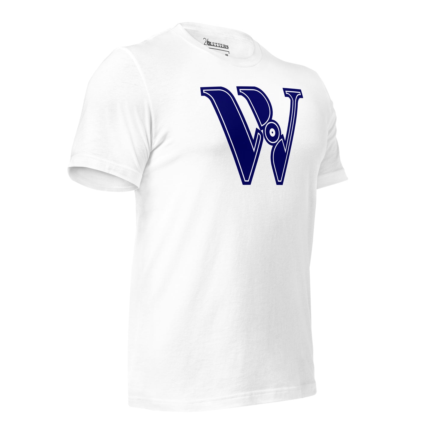 Blue and White Letter W T-Shirt