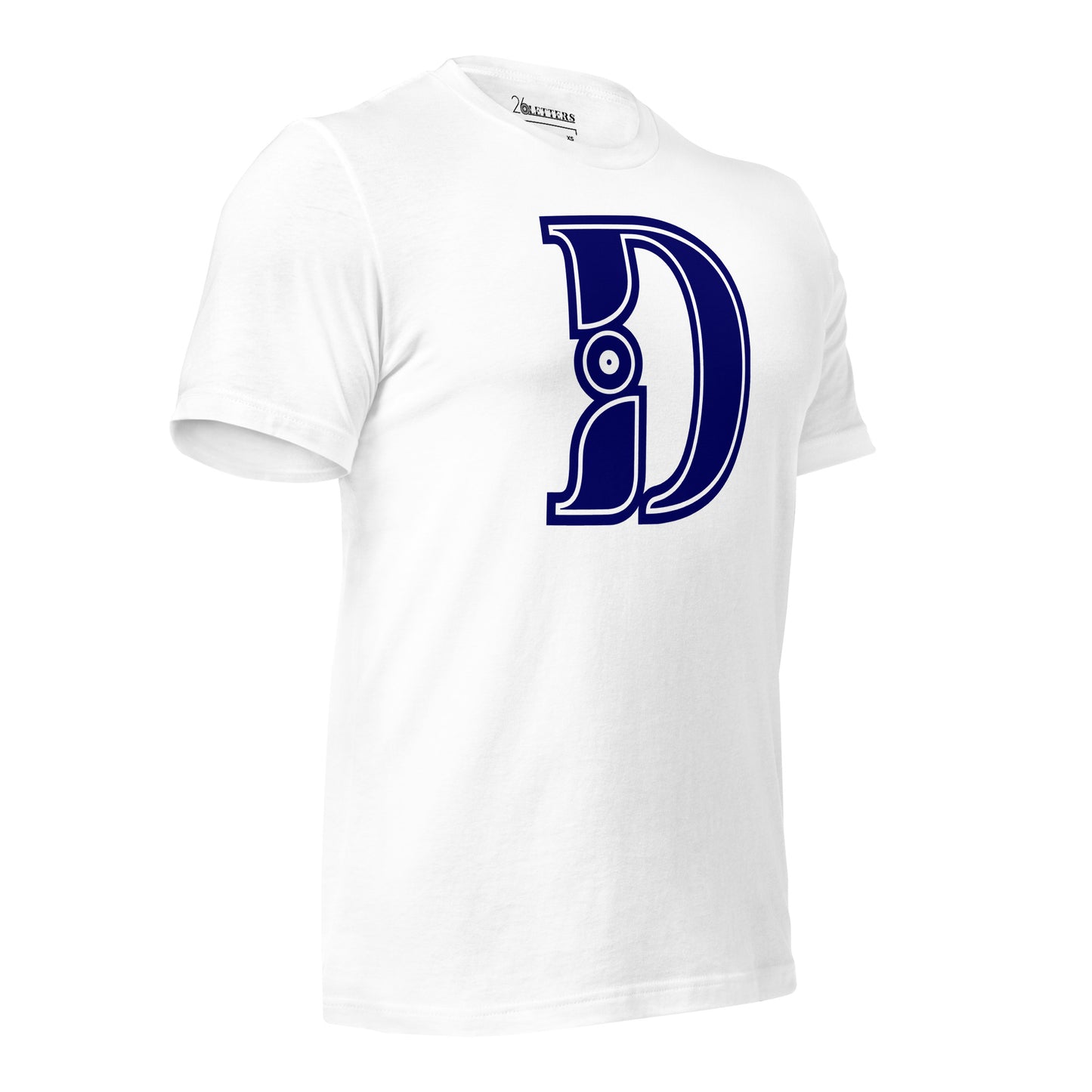 Blue and White Letter D T-Shirt