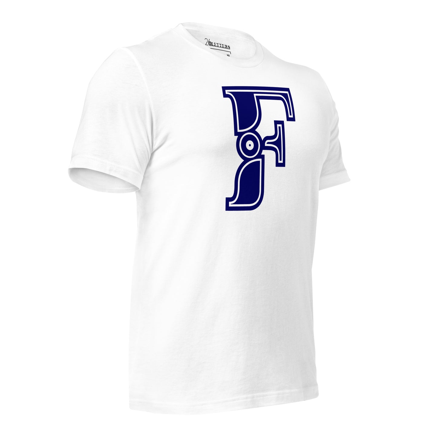 Blue and White Letter F T-Shirt